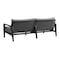 Armen Living Grand 4 Piece Black Aluminum Outdoor Seating Set with Dark Gray Cushions 840254332768 - alternate 6